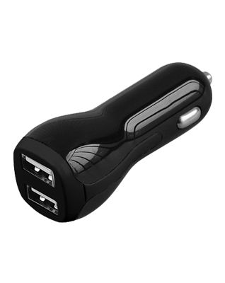 Dual Port Car Charger Black